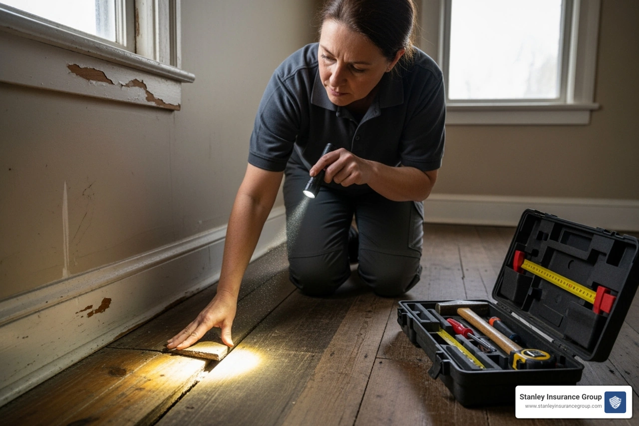 Image of a landlord inspecting a property for hazards - landlord liability insurance Image of a landlord inspecting a property for hazards - landlord liability insurance