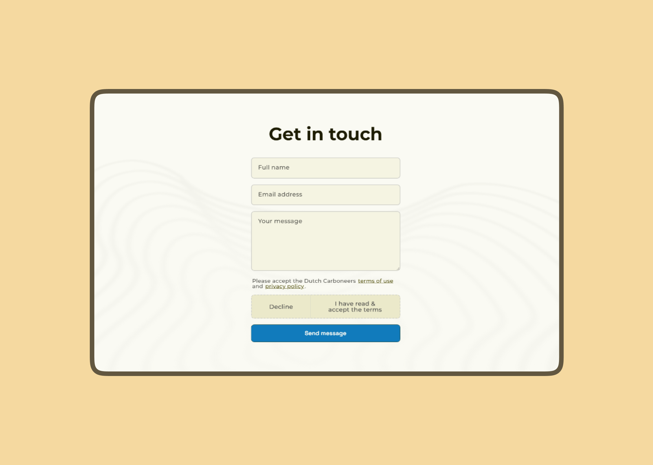 Dutch Carboneers - Contact section