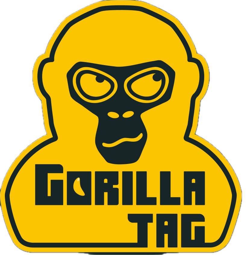 Yellow and black stylized gorilla face logo with the text 'GORILLA TAG' below it.