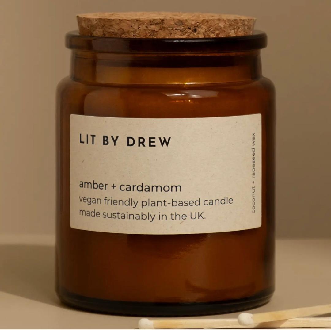 Amber & Cardamon Natural Wax Candle Medium