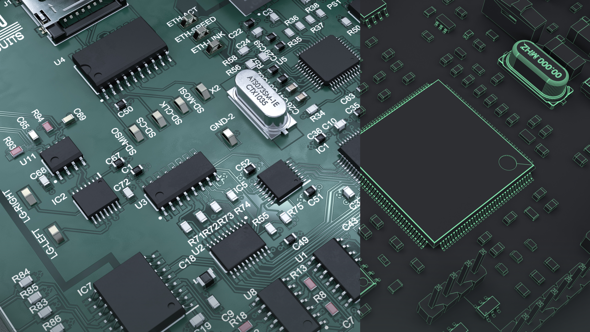 Technical Animation case | Slide wireframe element