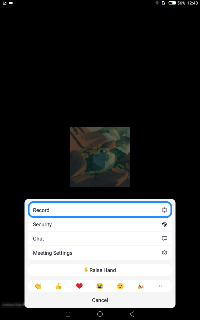 Recording a meeting from Zoom mobile