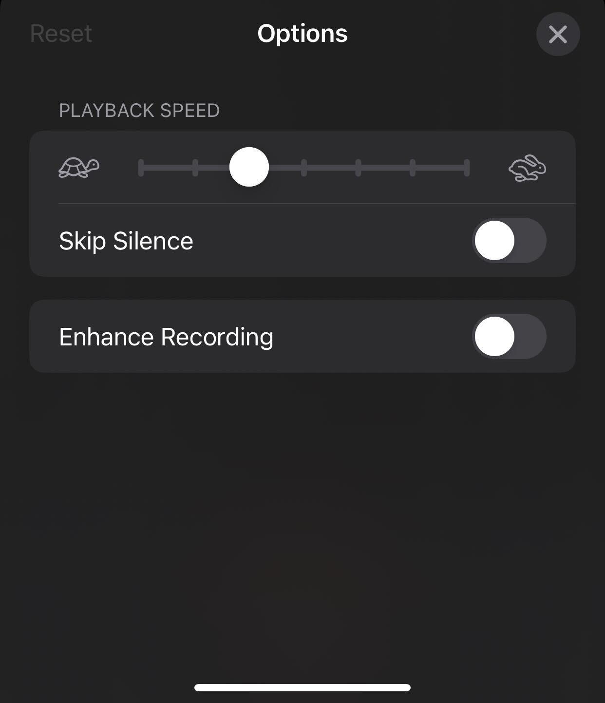 Editing options in Voice Memos