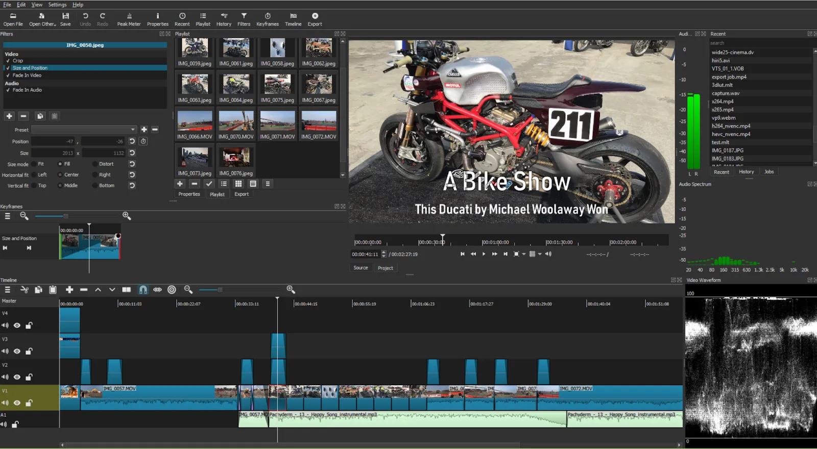 Image of ShotCut’s video editing dashboard