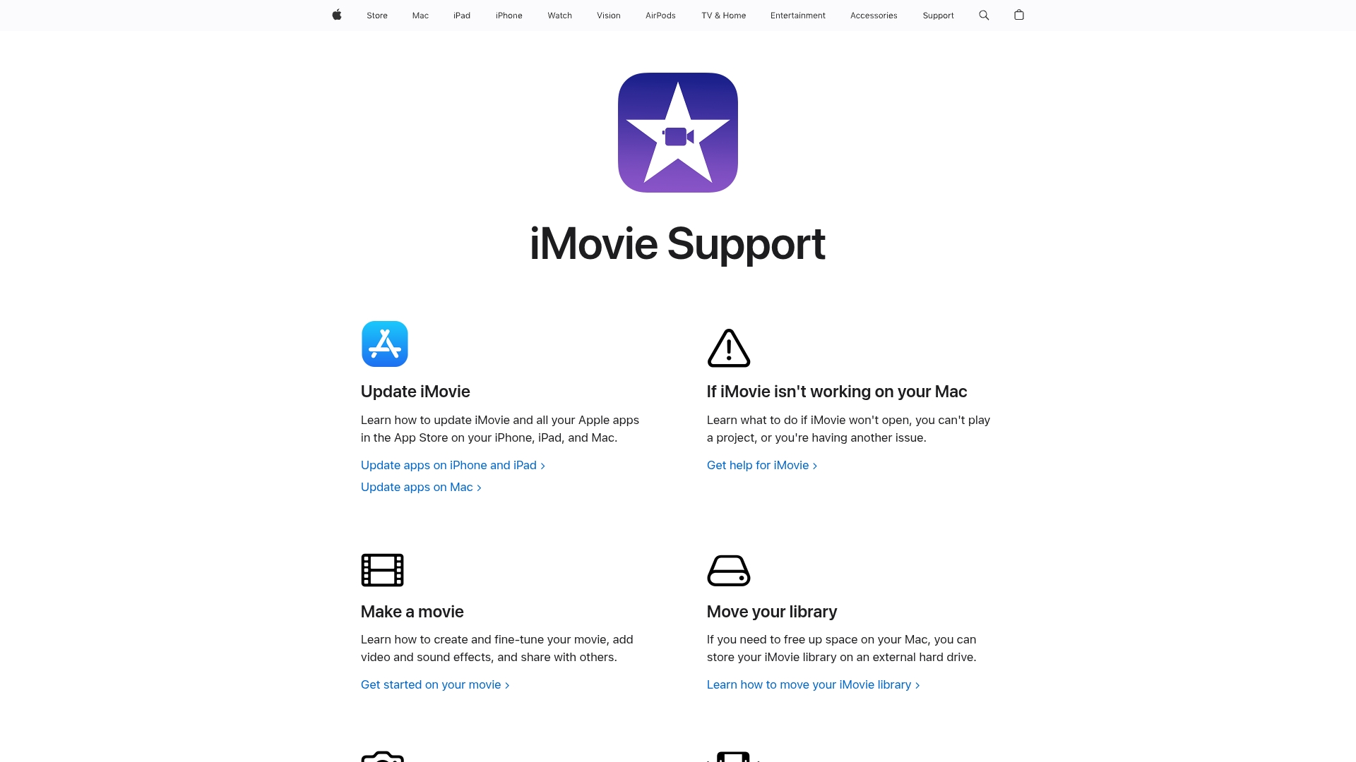 iMovie interface screenshot