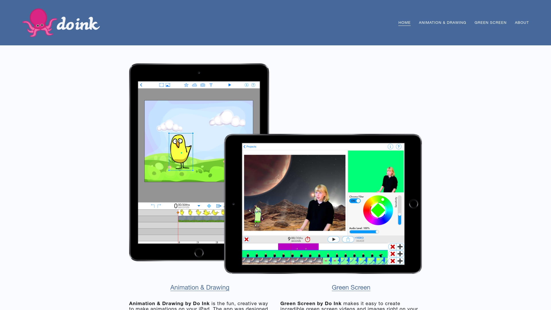 Green Screen by Do Ink interface screenshot