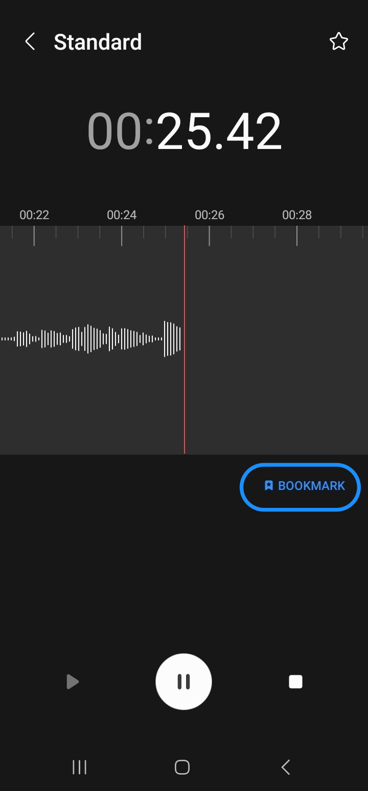 Creating a Bookmark in audio recording on Android