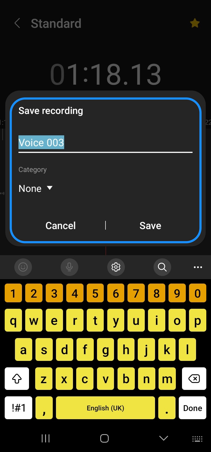 Saving and naming an audio file on Android