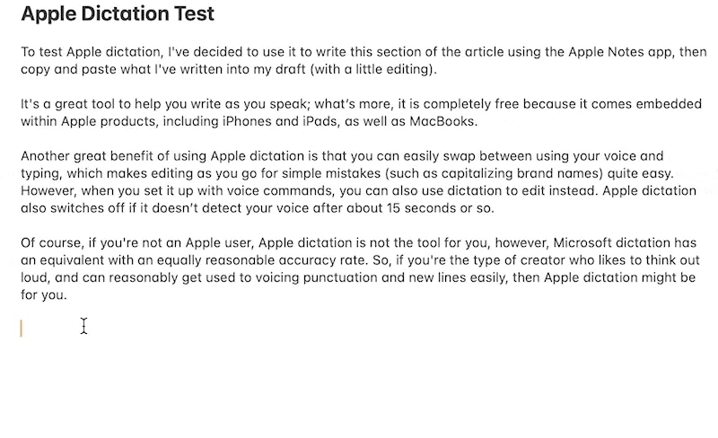 Image of user texting Apple Dictation tool