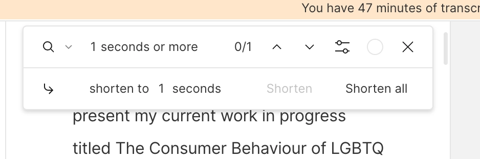 Screenshot of Descript’s word gap removal tool at work 
