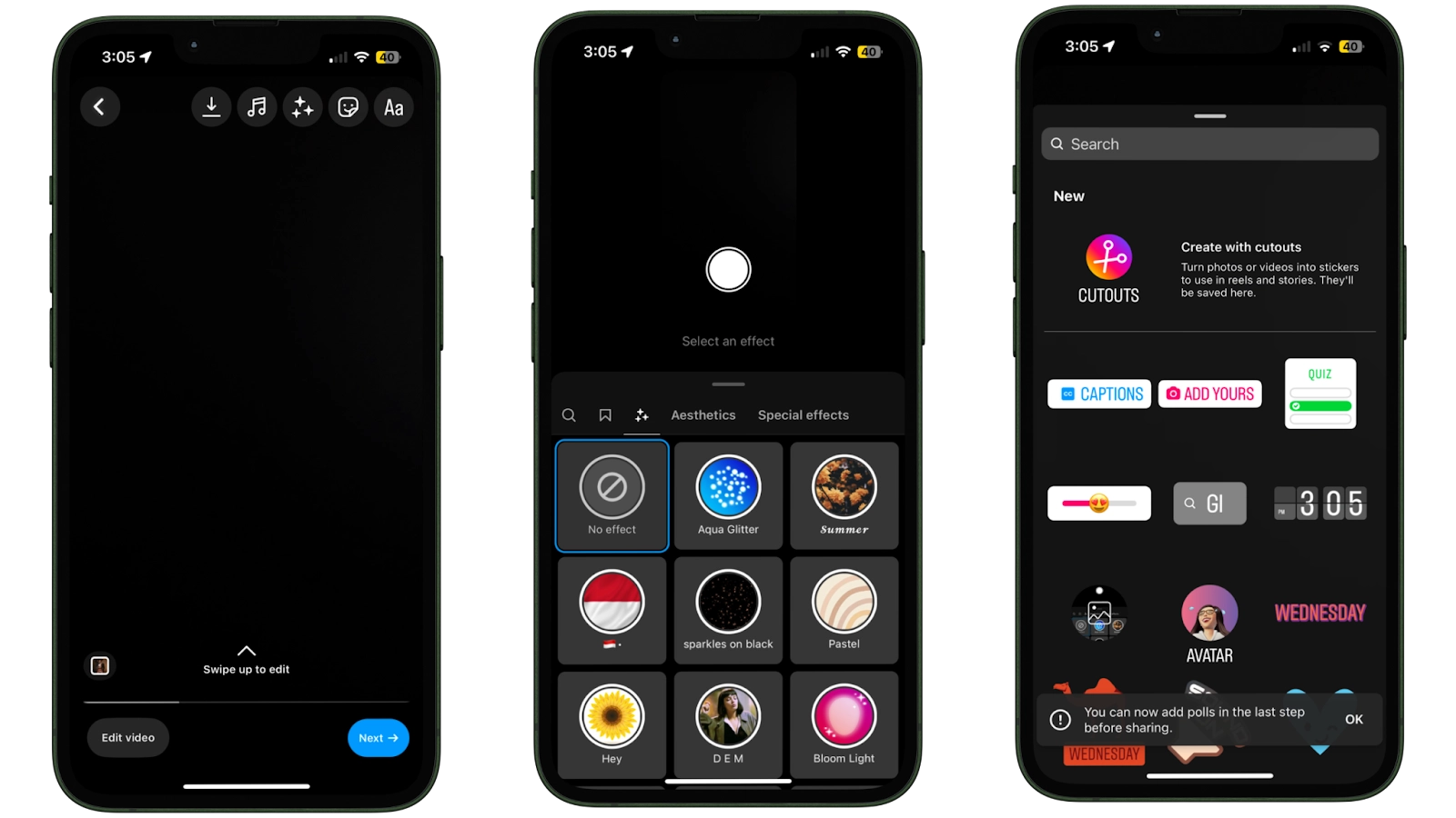 Image of user creating a video using Instagram’s native editor