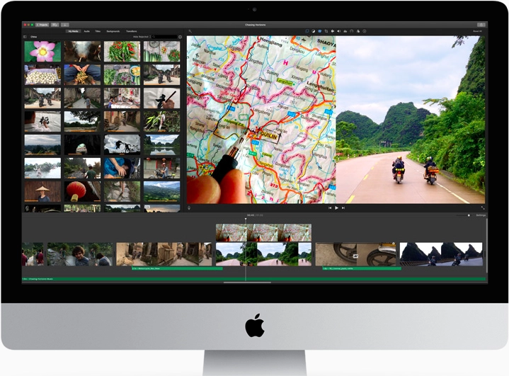 Image of user editing a video on iMovie