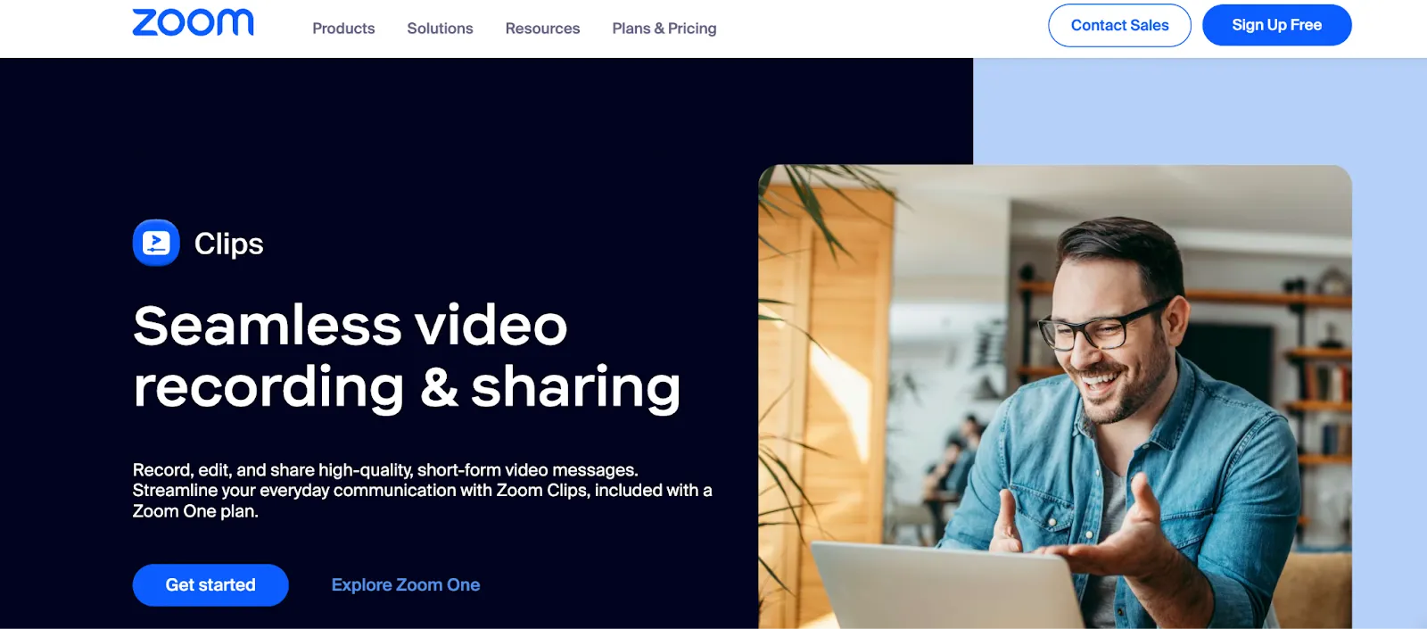 Image of Zoom web conferencing tool’s homepage 