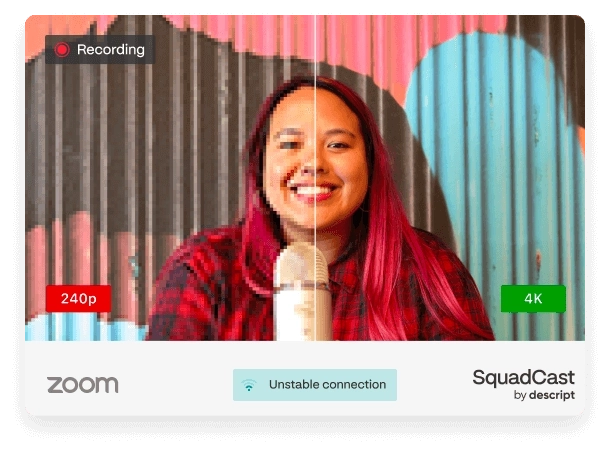 Image of SquadCast-Descript recording in 4K