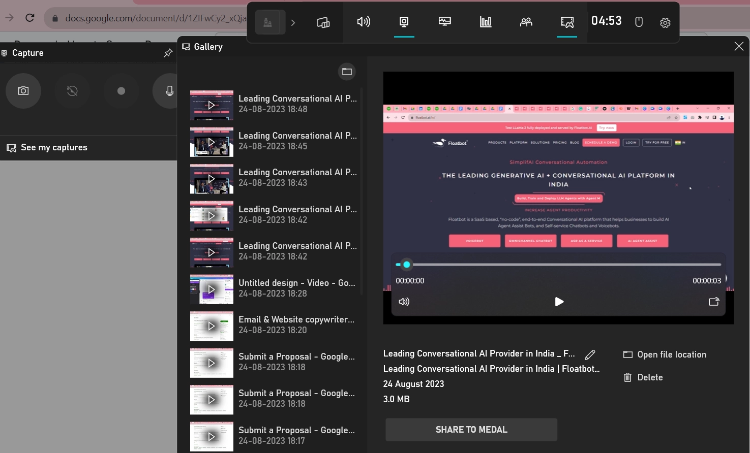 Accessing the gallery of videos in Xbox Game Bar