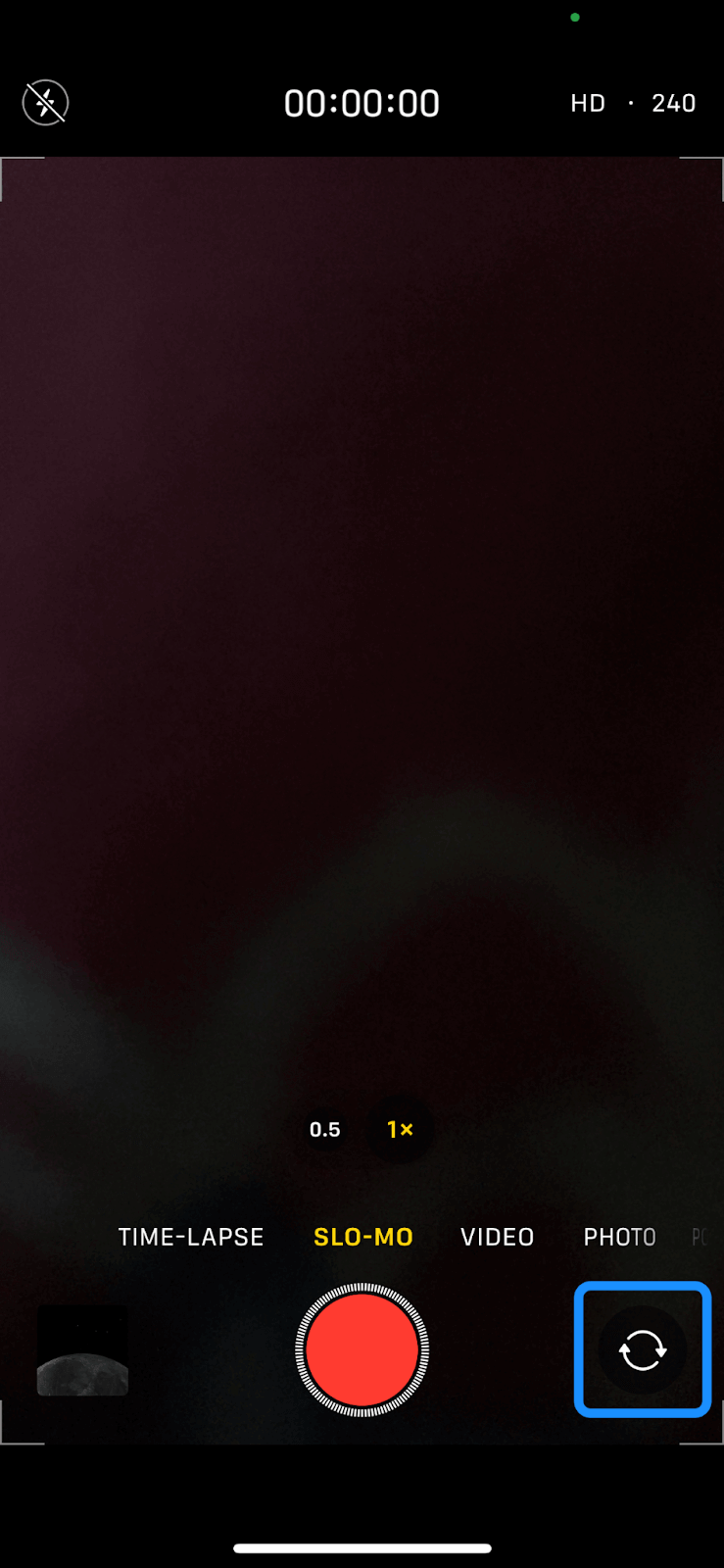 Selecting front facing camera