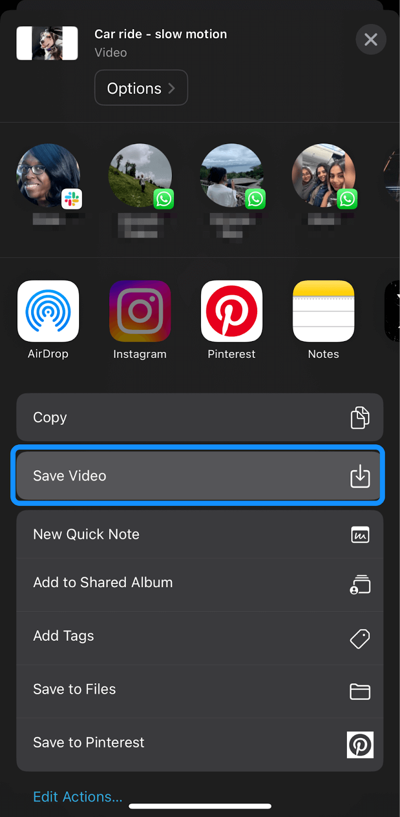 Saving slo mo video to iPhone