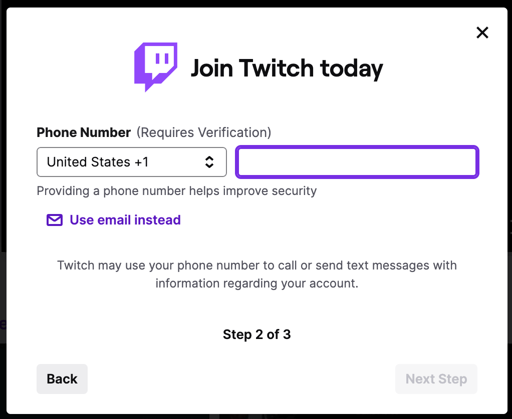 Setting up 2FA for Twitch account