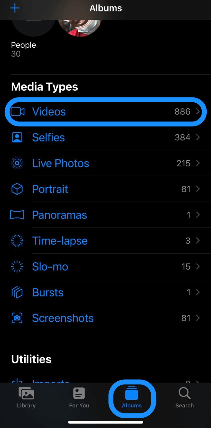 Finding a video on iPhone