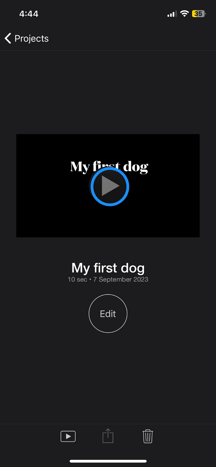 Previewing added text to video