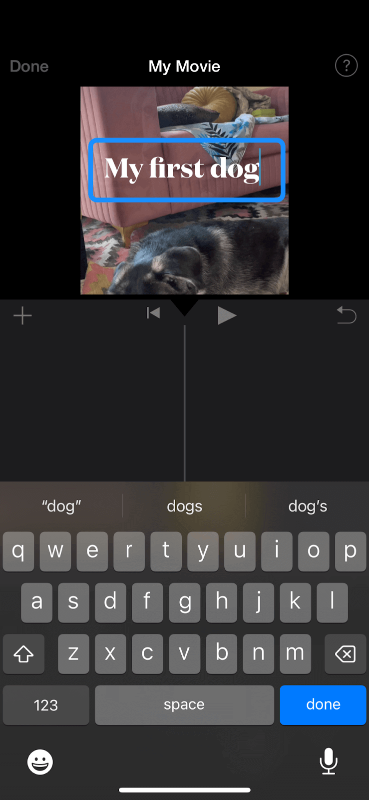 Adding text to iMovie