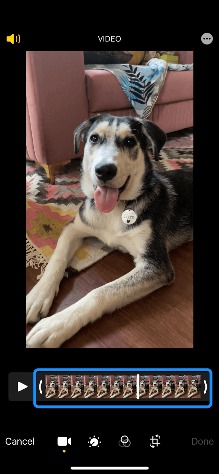 Adjusting enhancements to video in Photos app