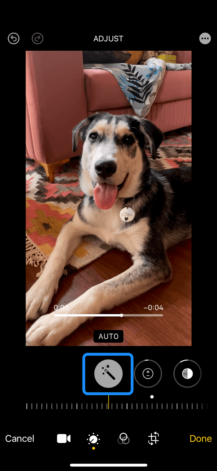 Using Apple’s Auto Enhance feature for video