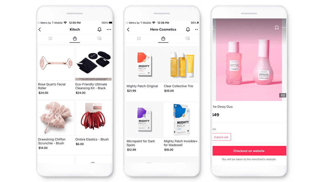 Example of a TikTok shop