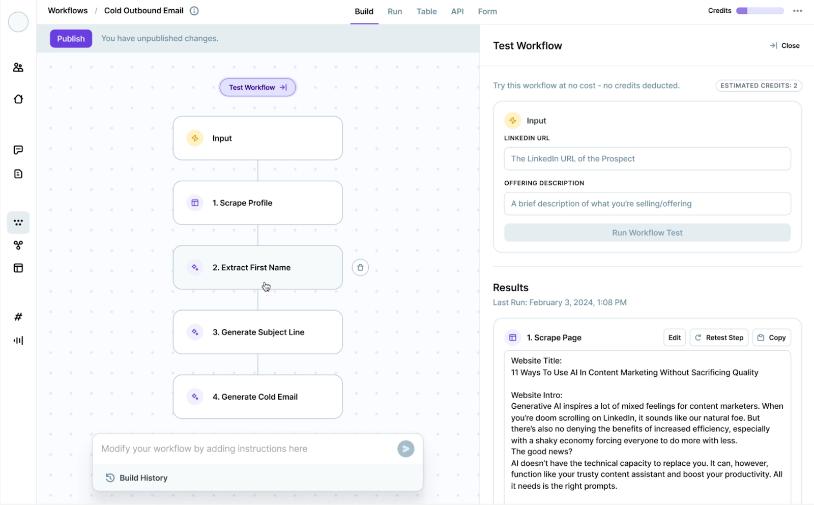 Screenshot of CopyAI’s content creation features