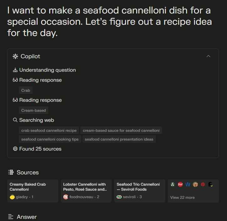 Using copilot to come up with a seafood recipe