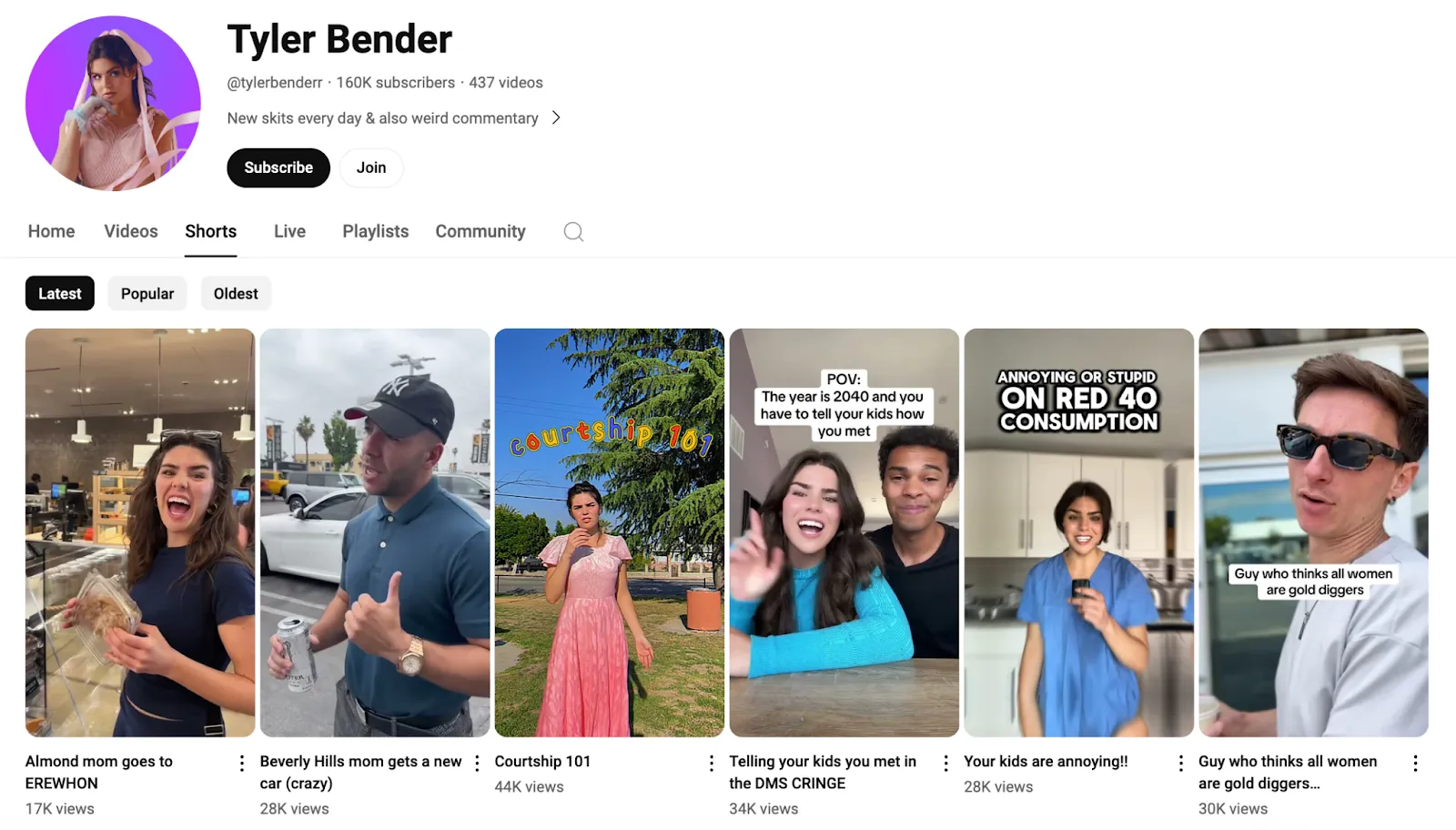 YouTube Shorts from Tyler Bender