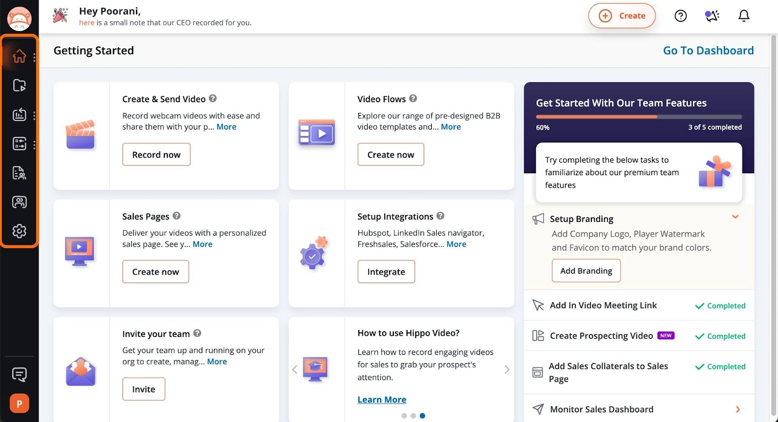 Image of Hippo Video dashboard