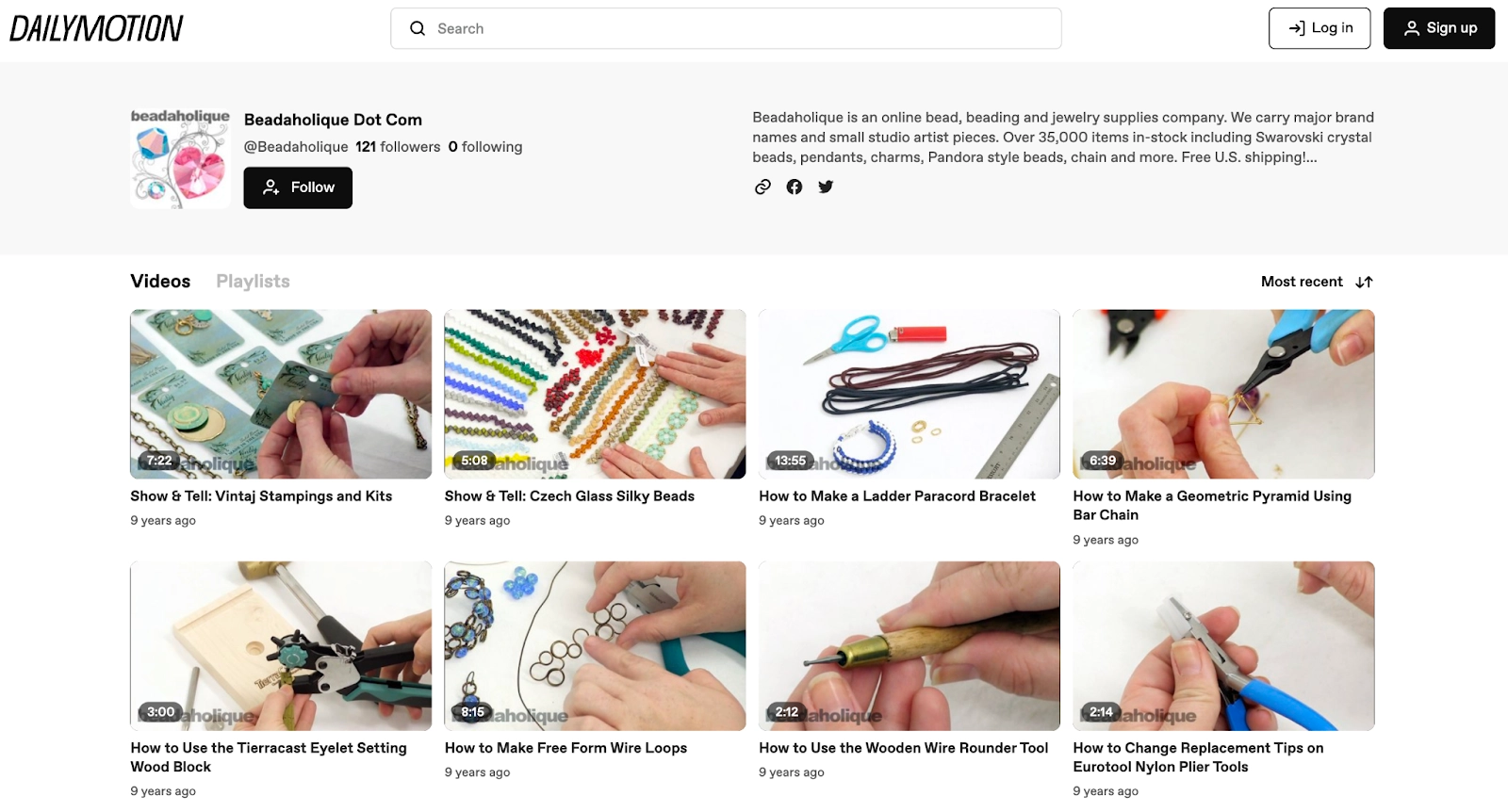 Image of Dailymotion user Beadaholique’s video library