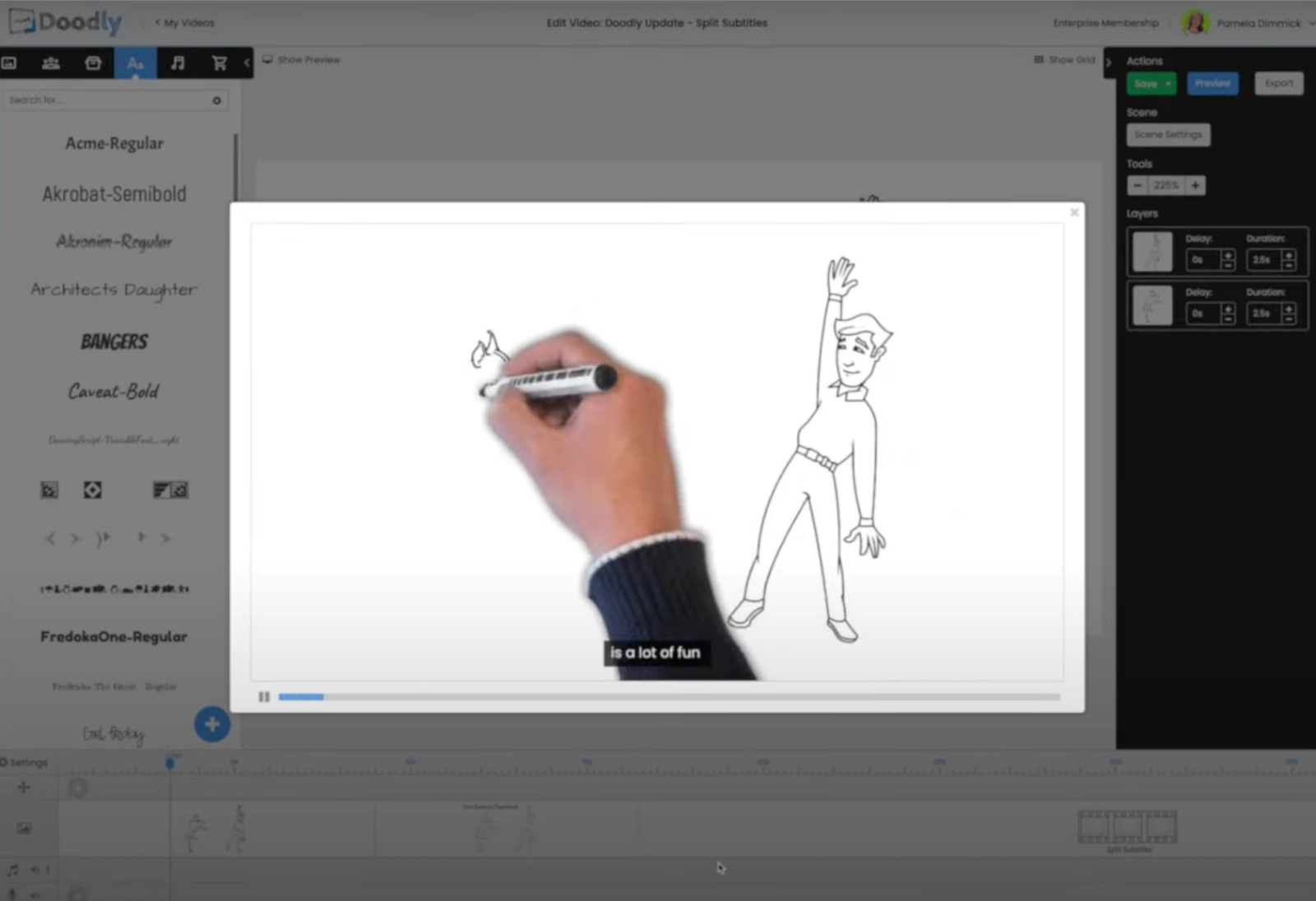 Image of user watching a tutorial video on how to make a video in Doodly