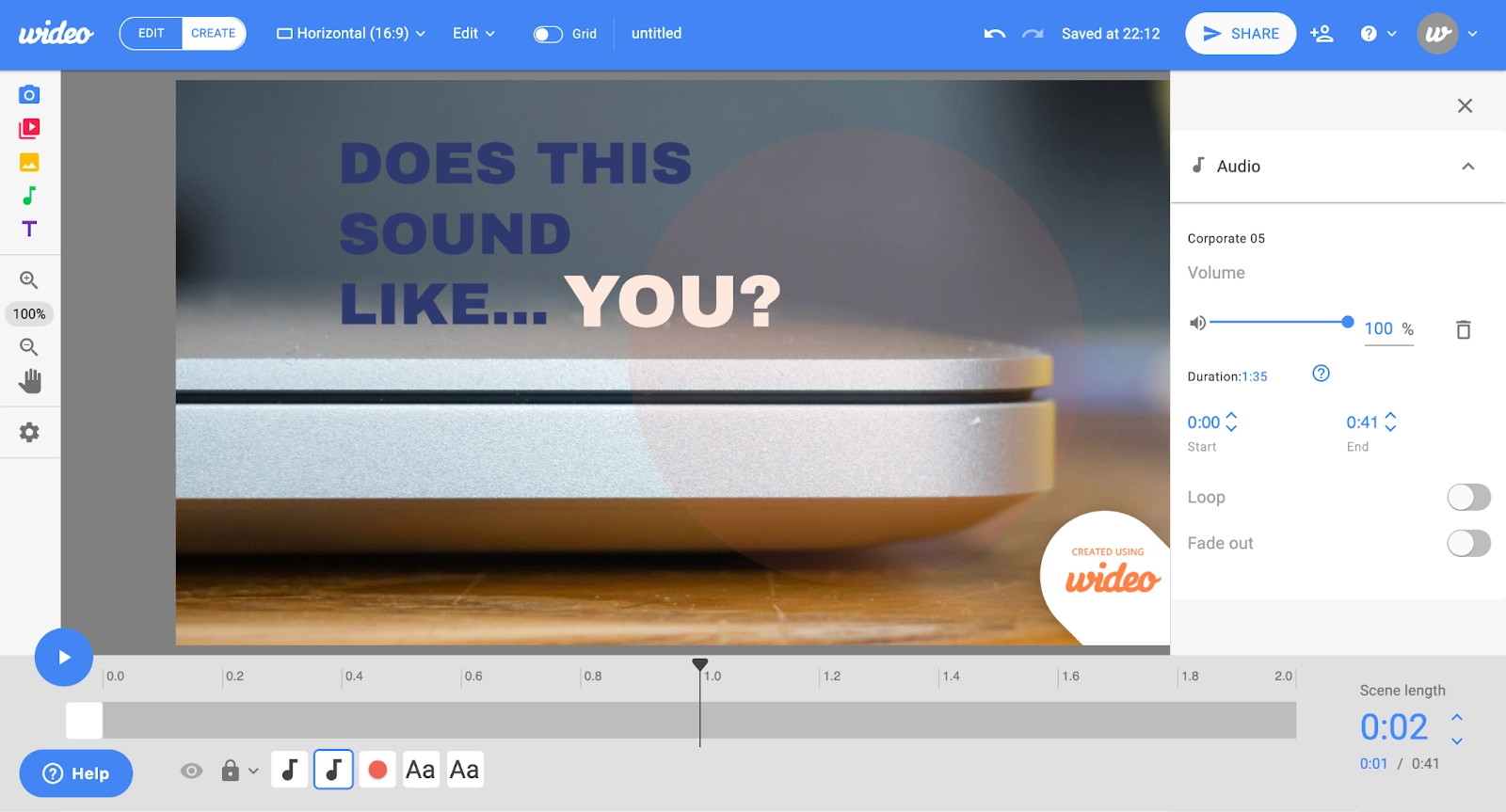 Screenshot of Wideo