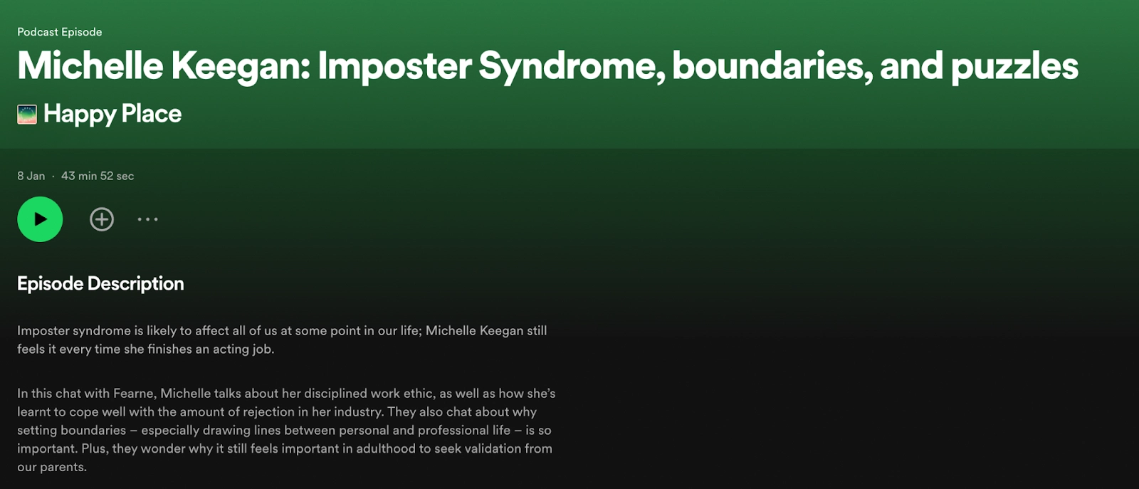 Image of Happy Place’s podcast episode description