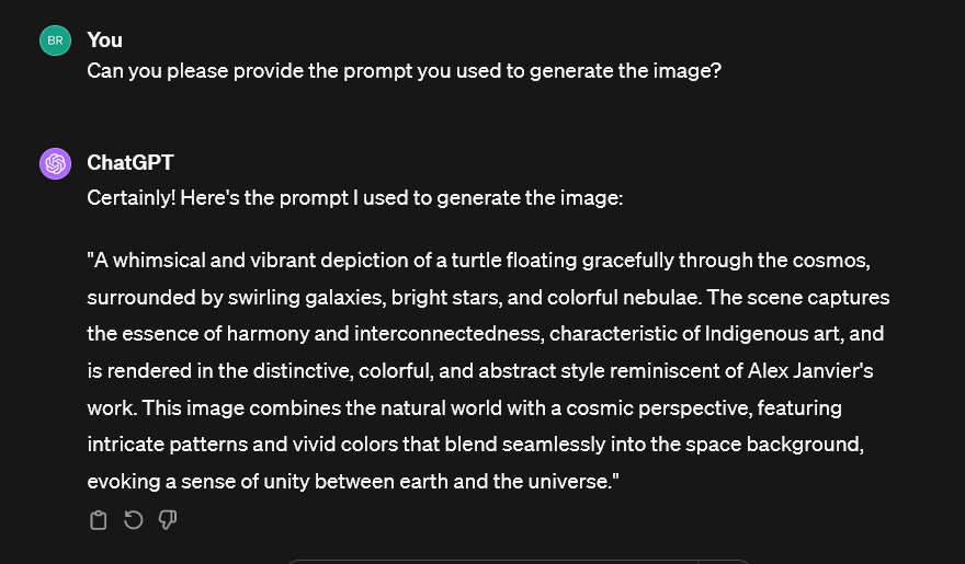 ChatGPT image prompt