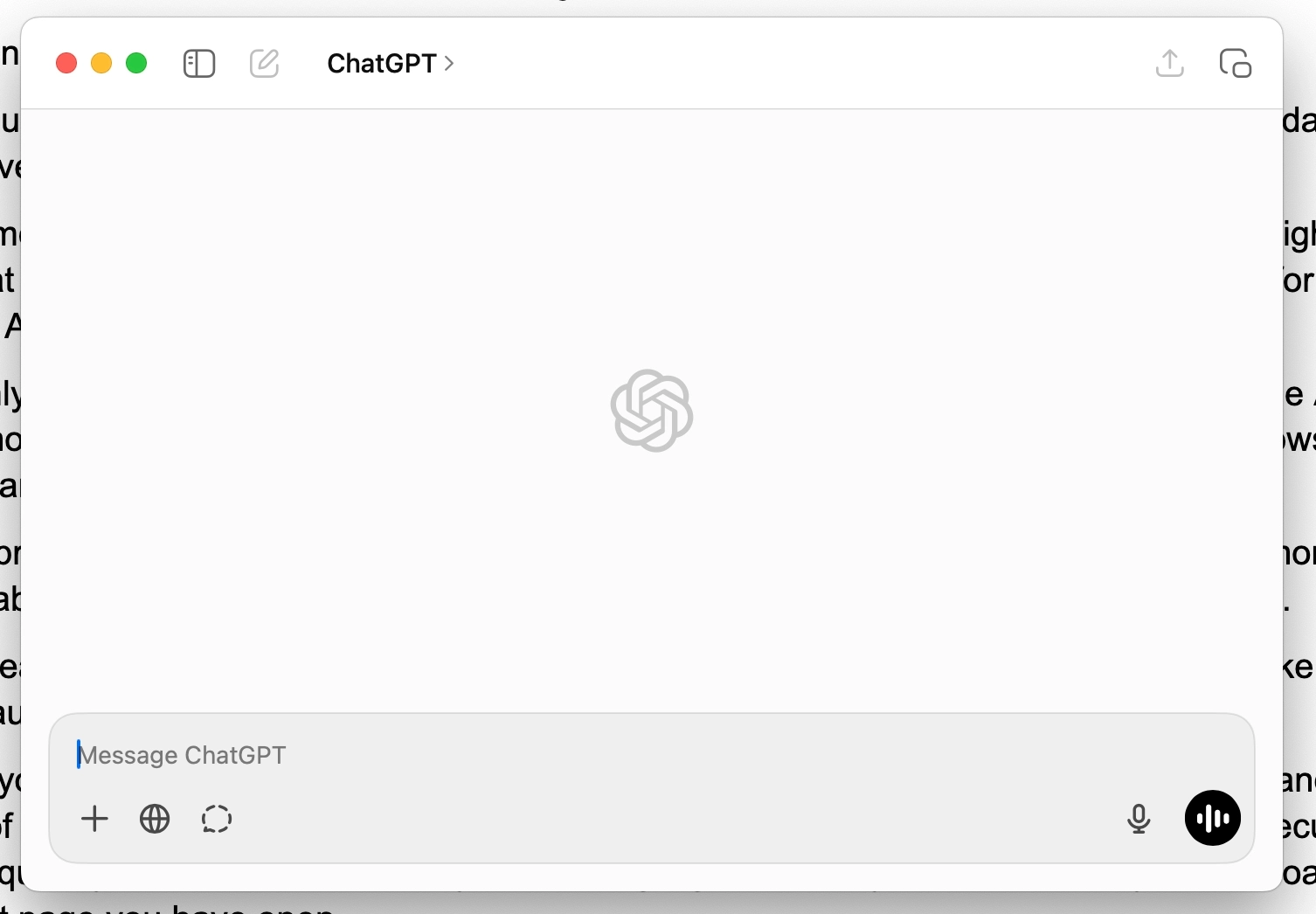 ChatGPT app summoned on top of a Google Docs draft without having to open it in a browser tab