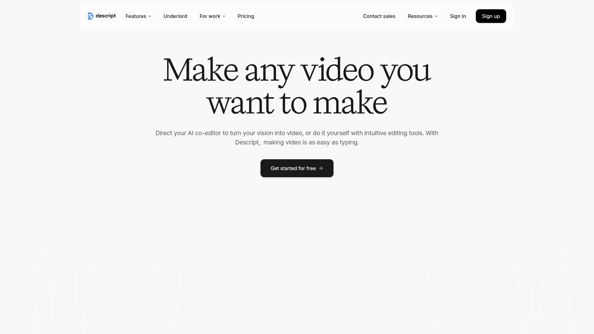 Descript interface screenshot