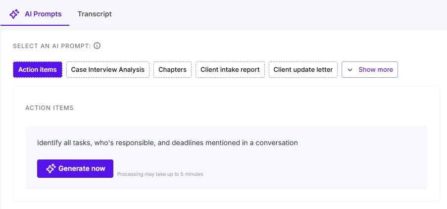 Rev transcription editor with media and transcript panels