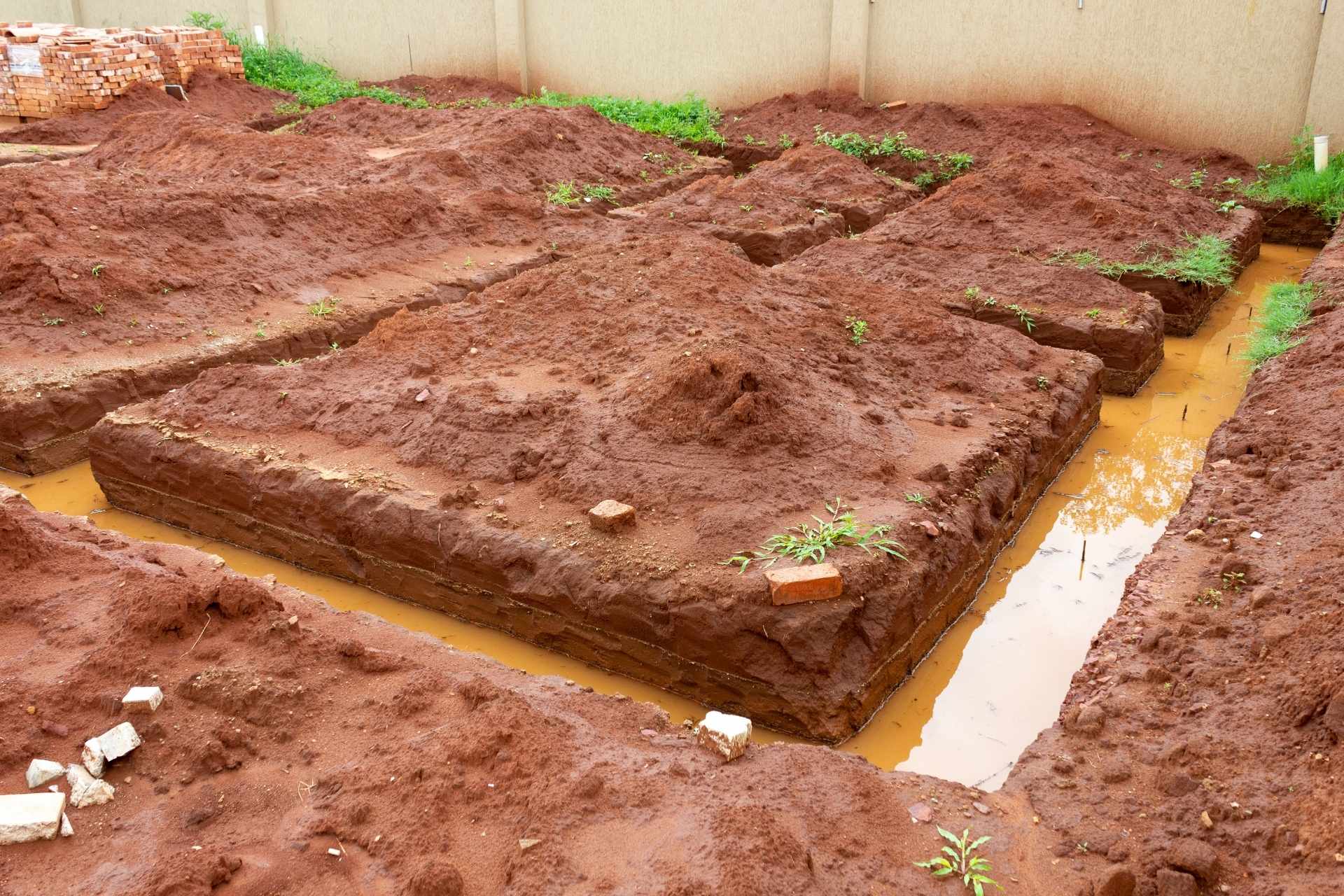 Reactive clay soil excavation for residential construction