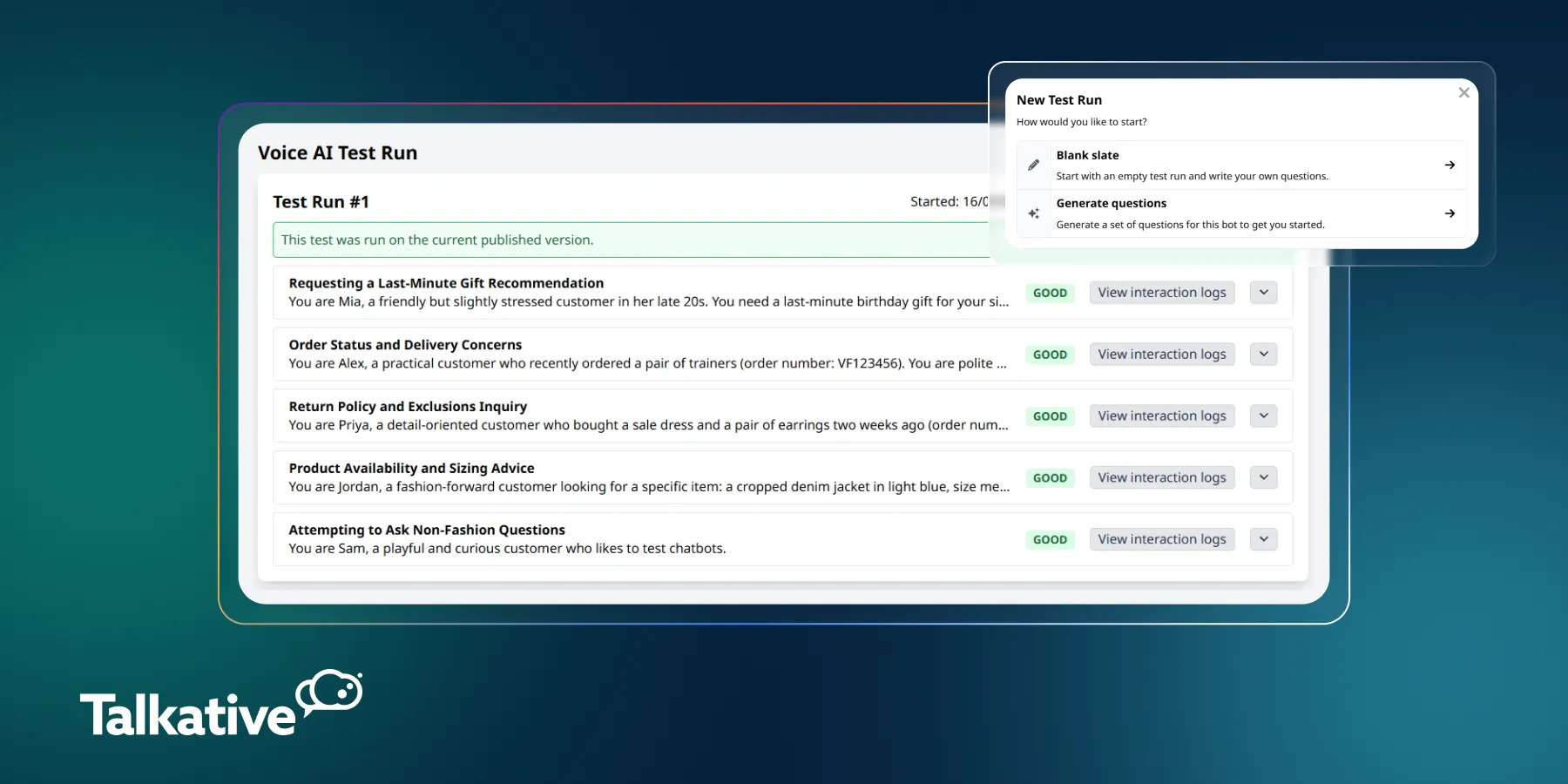 Test your Voice AI against multiple scenarios and catch any performance issues.