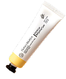 A tube of lotion with a yellow cap.