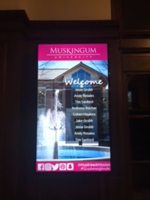 digital signage at Muskingum University