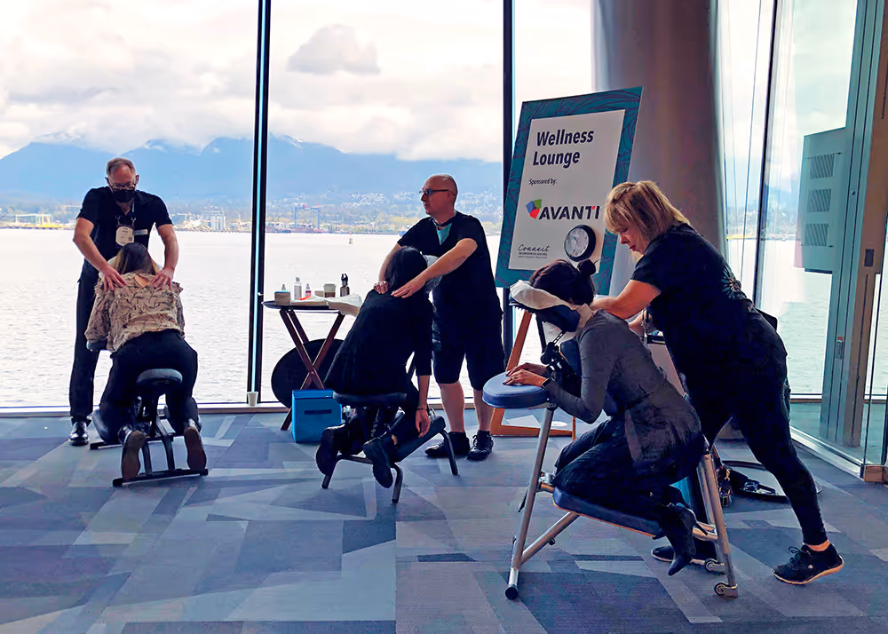 The team from Soulful Indulgence, a mobile massage and spa service in the Avanti Wellness Lounge