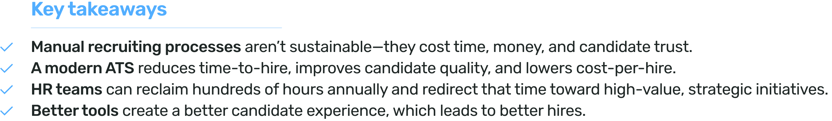 Key takeaways for making a business case for a new ATS