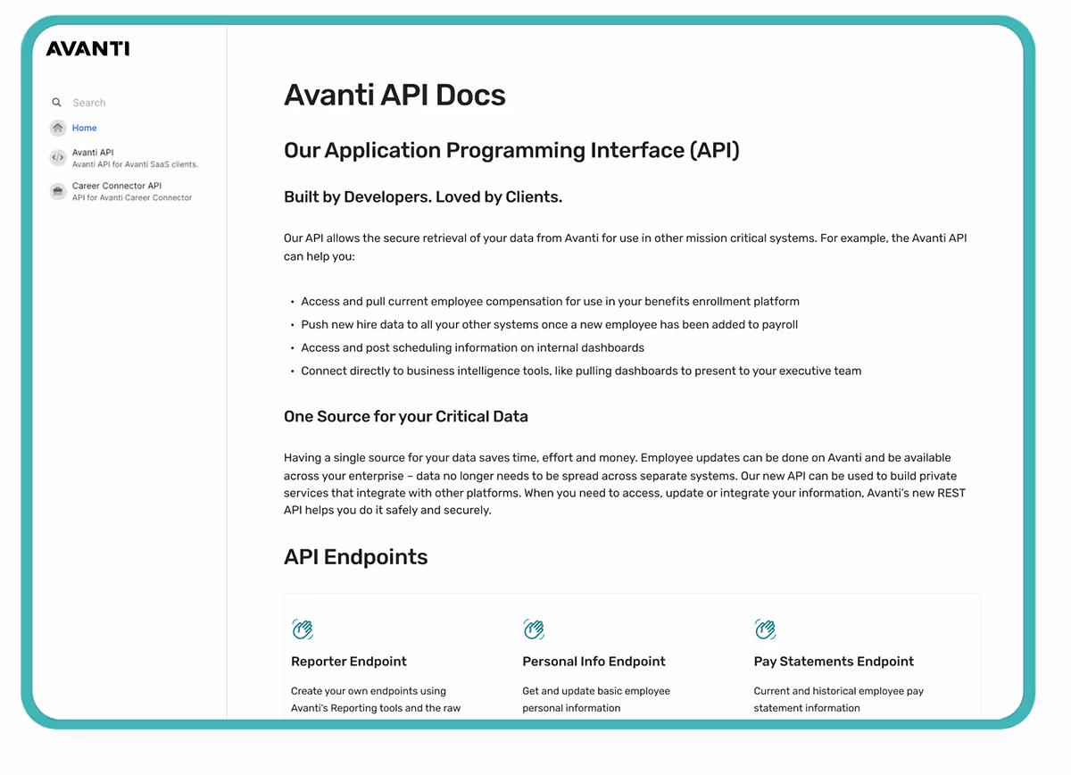 Avanti API Docs
