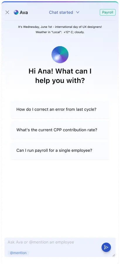 Payroll & HR software dashboard