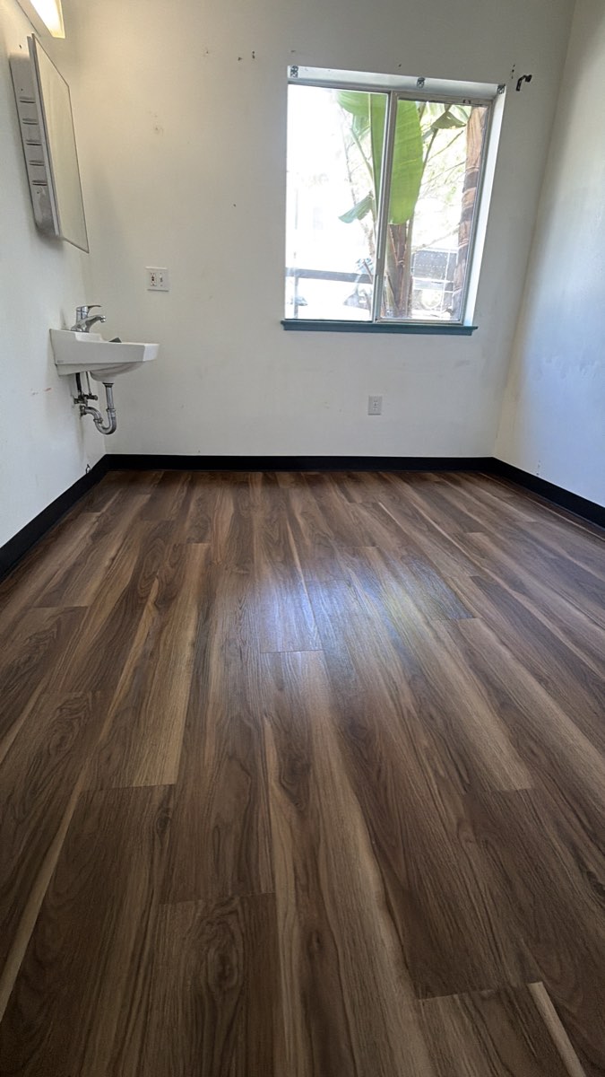 Republic Floor luxury vinyl plank installed in a supportive housing residence in San Francisco