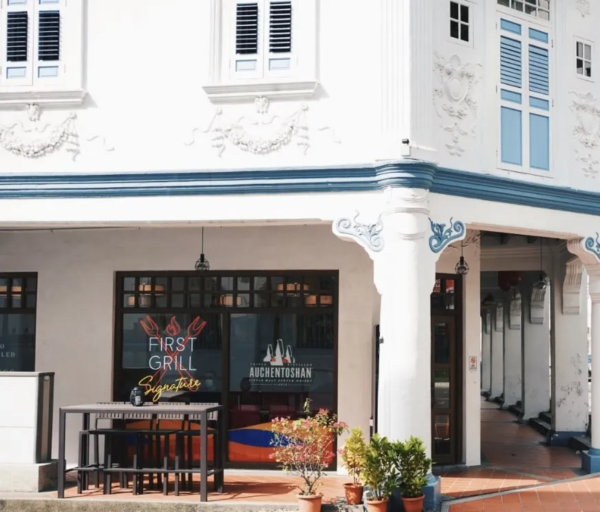 First Grill Singapore Full Exterior look captured from a distance
